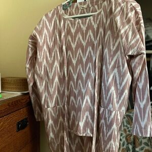 Sseko one size split seam dusty rose shirt and matching jacket